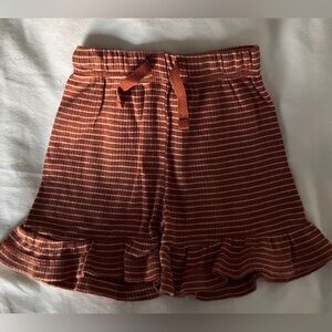 Konges Slojd Striped Brown Ruffle Shorts